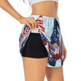 thumbnail image 2 of Bixox Women's Cute Gnomes in USA1 pattern 2 in 1 Running Shorts - Lightweight Athletic Workout Gym Yoga Shorts Liner with Pockets - Large, 2 of 7