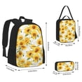 thumbnail image 4 of Naloa Artistic Marble Pattern Sunflower Print Large Capacity Backpack Lunch Bag Pencil Case Combination 3 Piece Set for Student, 4 of 8