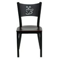 thumbnail image 6 of Flash Furniture 2 Pk. HERCULES Series Black Coffee Back Metal Restaurant Chair - Mahogany Wood Seat, 6 of 7