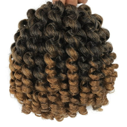 Nvzi -b Bounce Crochet Hair 8 Inch,Wand Curl Crochet Hair,Short Curly Braiding Hair Jumbo Passion Twist Crochet Hair for Women，6Pack，C