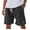 Black, variant on Lininco Mens Shorts, Mokaloha Mens Shorts, Men's Breathable Linen Embroidered Logo Loose Holiday Short Pink M