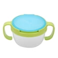 thumbnail image 3 of Toddler Snack Cups, Snack Cups for Toddlers Spill Proof, Portable Baby Treat Holders with Double Handle Dust Proof Lid for Children Baby Toddlers(Green-Blue), 3 of 8
