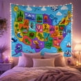 thumbnail image 2 of Illustrated United States Map Tapestry Wall Hanging, 2 of 7