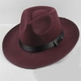 thumbnail image 6 of Mightlink Sun Visor Men Women Hard Felt Wide Brim Fedora Panama Hat Autumn Vintage Cap, 6 of 7