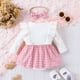thumbnail image 2 of Gibobby Pañalero de algodón estampado de manga larga para niños pequeños y niñas, mono, monos de otoño para recién nacidos, ropa(Rosa, 12-18 Meses), 2 of 5