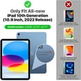 thumbnail image 2 of Funda azul marino para iPad 10.ª generación 2022 de 10,9 pulgadas, funda con tapa trasera de TPU suave con soporte semitransparente, funda protectora a prueba de golpes, encendido/apagado automático brillar  Electrónica, 2 of 5