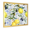 thumbnail image 2 of Designart 'Geometrical Pattern of Lemon Ornament On Blue III' Tropical Framed Art Print, 2 of 4