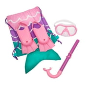 Dolfino Mermaid Multi-Color 5 Piece Swimming Snorkel Sport Goggle Set with Backpack Included, Ages 3+