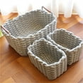 thumbnail image 6 of Rectangle Cotton Rope Woven Basket with Handles for Books, Magazines, Toys - Ideal Gift Decorative Basket for Baby Nursery, Living Room Ciozy, 6 of 6
