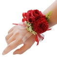thumbnail image 4 of Boutonnière de Poignet Fait Main Rouge, 4 of 5