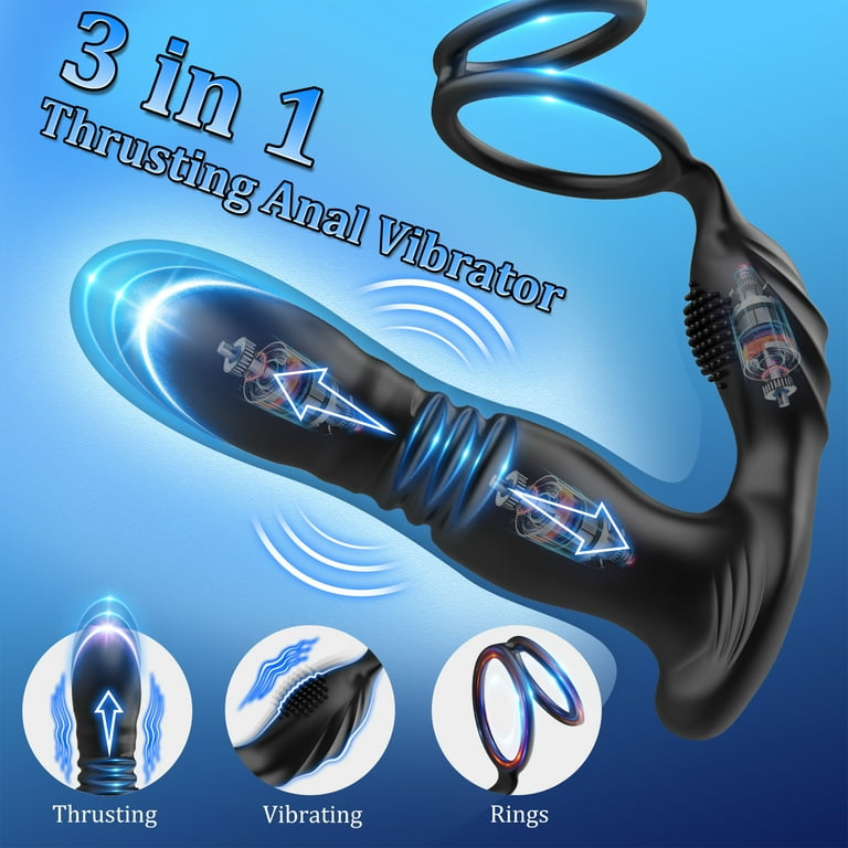 Adorime 3-in-1 Vibrating Prostate Massager with Penis Ring, Black -  Walmart.com