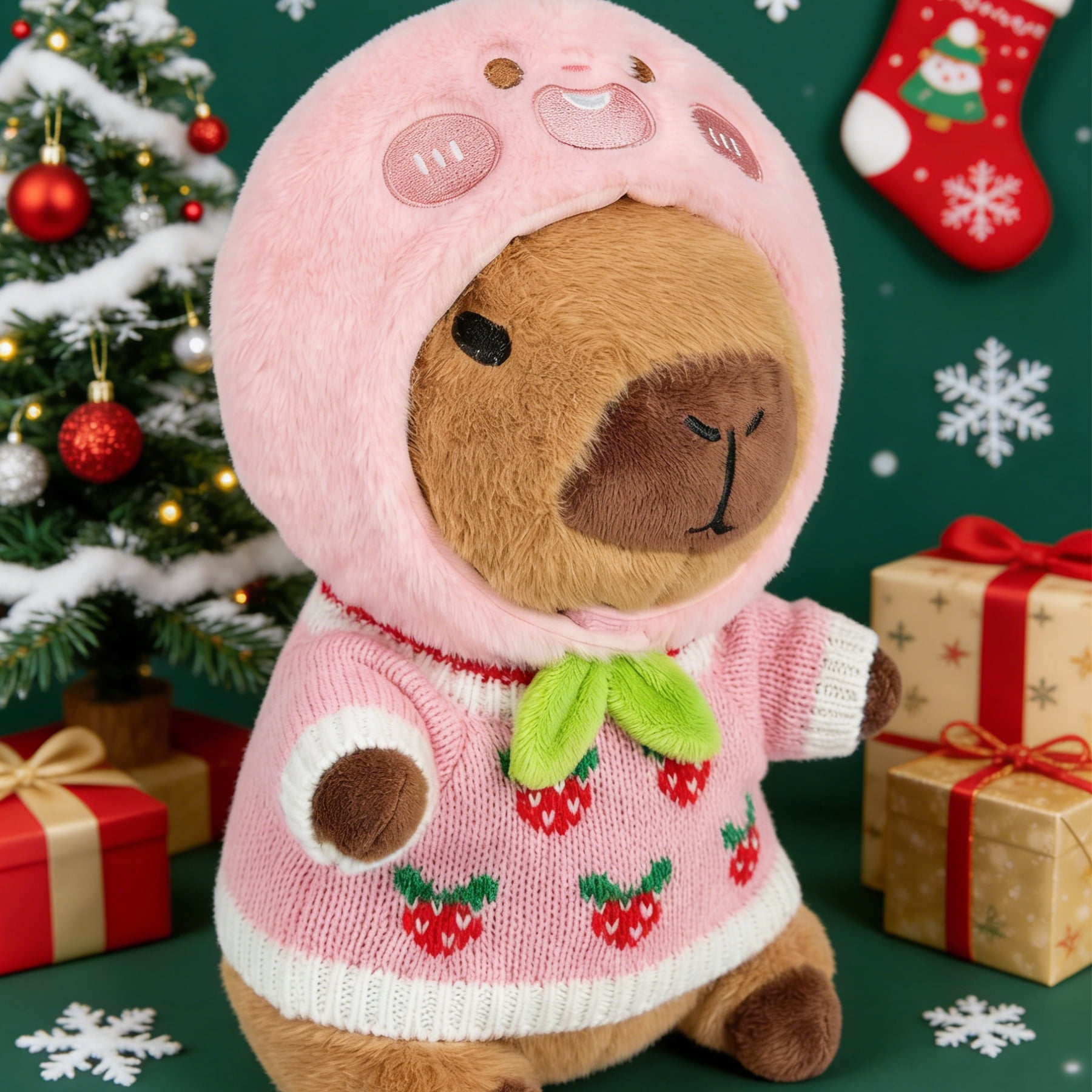 Capybara Stuffed Toy Dress-Up Set, 12 Pcs Outfits & Accessories for 12-Inch Capybara Plush