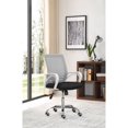 thumbnail image 2 of Malla Hodedah, respaldo medio, altura ajustable, silla de oficina giratoria con asiento acolchado y base cromada en gris Hodedah HI-5009 GREY, 2 of 2