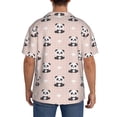 thumbnail image 7 of Goofa Cute Panda Printed Men's Casual Short-sleeved Shirt,Lightweight Breathable Button-down,Summer Casual men's top,Versatile Fashion shirt-Small, 7 of 7