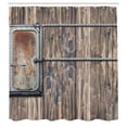thumbnail image 3 of Ambesonne Rustic Shower Curtain, Little Rusty Boat Door, 69"Wx84"L, Brown and Grey, 3 of 5