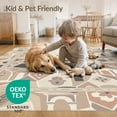 thumbnail image 4 of ODIKA 5'x7' Washable Area Rug Non-Slip, Low Pile, Stain Resistant Abstract Vintage Mosaic Beige That Couch Bohemian Boho Neutral Cream Playful for Guest Room, Lounge, Apartment, 4 of 7