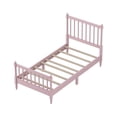 thumbnail image 5 of THOWDEE Twin Size Wood Platform Bed Frame with Gourd Shaped Headboard and Footboard, 80"L x 40.7"W x 44.9"H No Box Spring Needed, Pink, 5 of 7