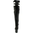 thumbnail image 2 of LFL by Lust For Life Sleek Black/White Over The Knee Stretchy Suede Boots (7.5), 2 of 5
