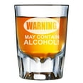 thumbnail image 1 of Warning May Contain Alcohol Engraved Barcraft Fluted Shot Glass, 1 of 2