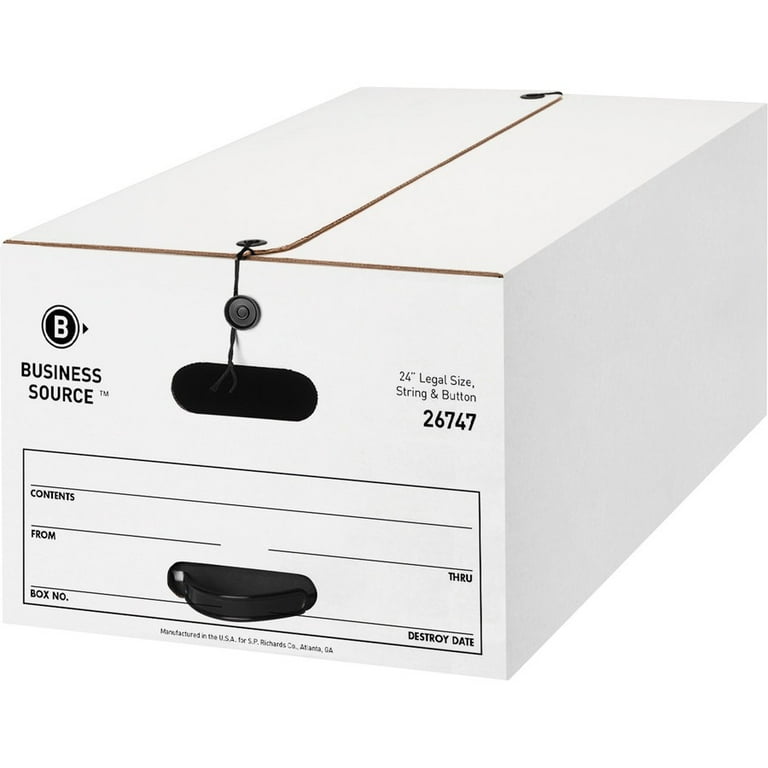 Business Source Medium Duty Legal Size Storage Box - Internal Dimensions: 15