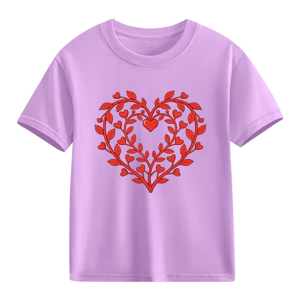 Blusas y camisas de manga corta con cuello redondo para niños y niñas, camisetas gráficas de manga corta, blusas con estampados bonitos para la temporada escolar.