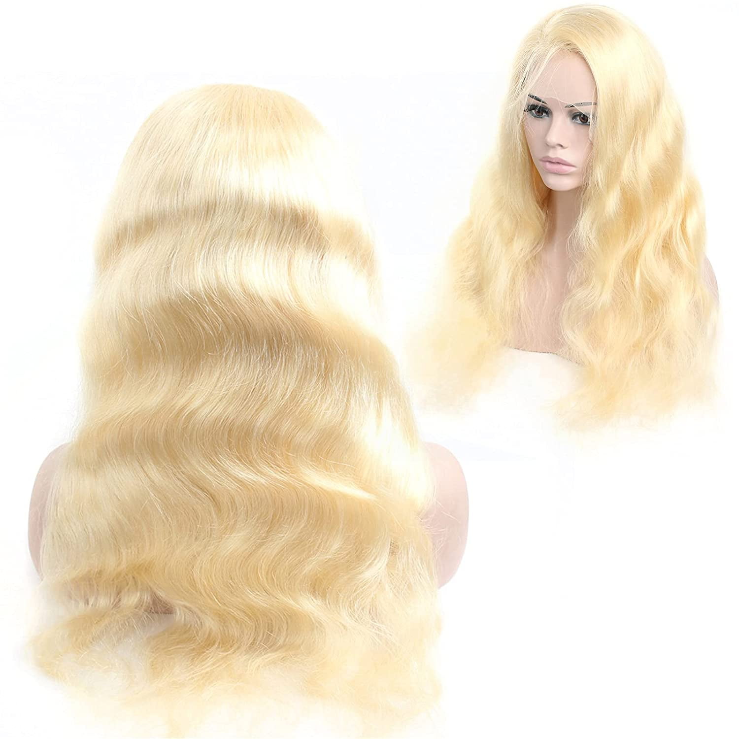 613 Lace Front Wig Human Hair Pre Plucked Brazilian Straight Wig For Women 613 Frontal Wig Blonde 13x4 Lace Front Wigs Human Hair 150% Density Transparent Lace with Baby Hair (18 inch, 13x4 Body)