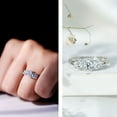 thumbnail image 3 of Rosec Jewels Lab Created Diamond 3 Stone Anniversary Ring (EF-VS Quality) - Ready to Gift, 925 Sterling Silver, US 4.00, 3 of 9