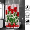 thumbnail image 4 of Coolnut Bath Shower Curtain Liners Valentine's Day Beautiful Roses 66x72in Polyester Waterproof with 12 Curtain Hooks, 4 of 6