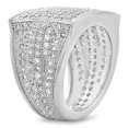 thumbnail image 2 of Men's Rhodium Plated Micro-Pave Iced Out Cubic Zirconia Square Top Ring, Size 11, 2 of 7