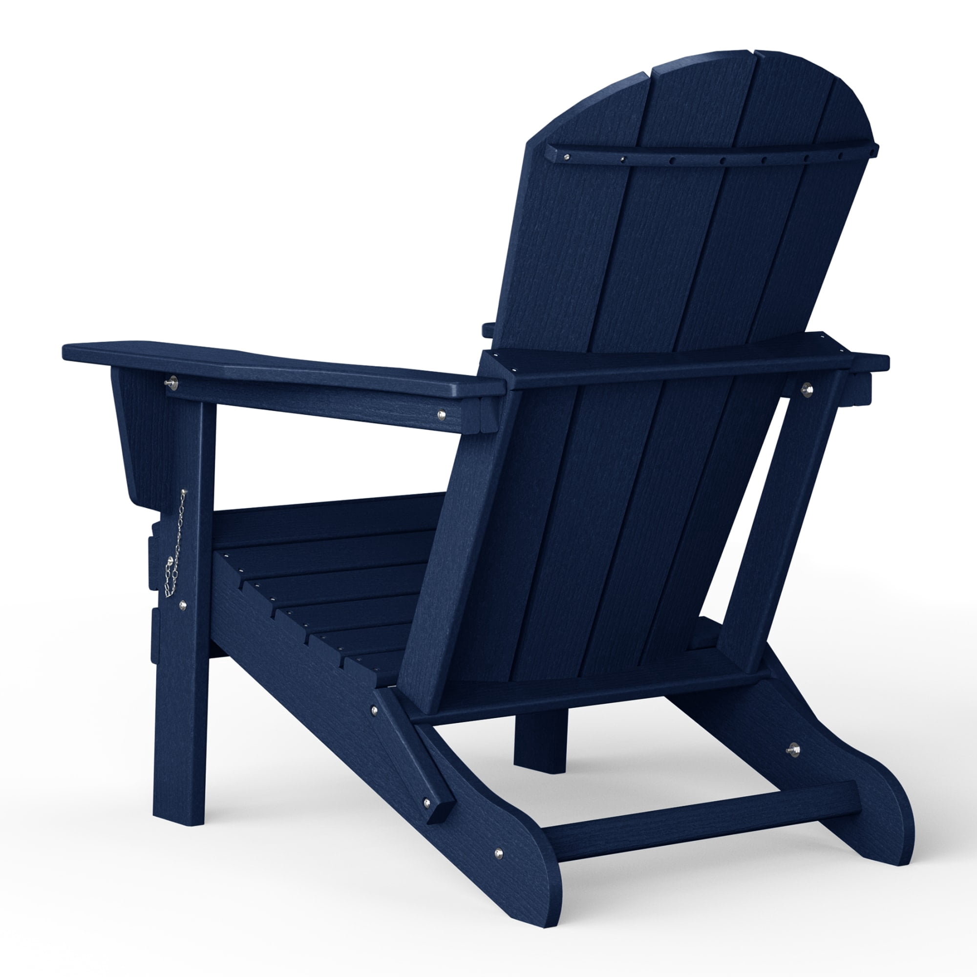 WestinTrends Nantucket Outdoor Patio HDPE Resin Adirondack Chair With Cup Holder and Phone Holder, Navy Blue