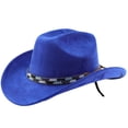 thumbnail image 4 of LILIYA Unisex Western Cowboy Hat with Metal Accent Braided Band Classic Wide Brim Headwear for Western Themed Events and Celebration Gatherings, 4 of 4