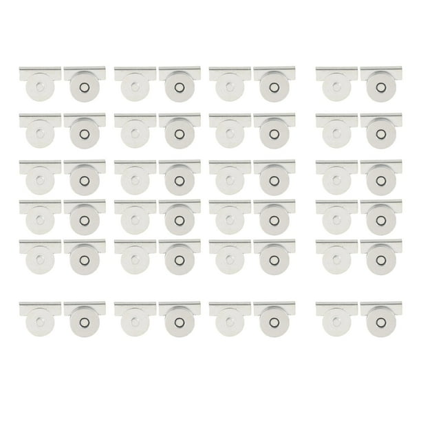 24 Broches de Presión para Bolsos y Carteras, Cierres Removibles, Materiales para Manualidades plata