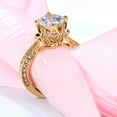 thumbnail image 5 of Lvrong Matching Rings Yellow Gold Plated AAA CZ Women Ring Couple Rings Wedding Band His and Her Ring, 5 of 7