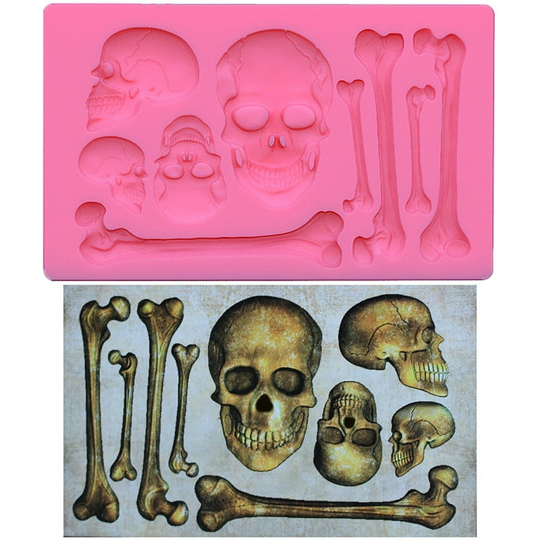 Lbecley Valentines Day Silicone Molds for Chocolate Fondant Bones Mould Tool Decoration Cake Silicone Chocolate Cake Mould Heavy Gauge Aluminum Baking