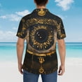 thumbnail image 4 of Pofeuu Mystical Golden Eye Print Hawaiian Shirt for Men Sleeves Casual Button Down Summer Beach Dress Shirts T-Shirts,Medium, 4 of 7