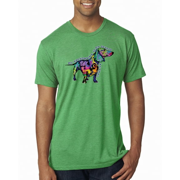 Wild Bobby, Colorful Dachshund Is My Spirit Animal Lover Mens Premium Tri Blend T-Shirt, Envy, Small