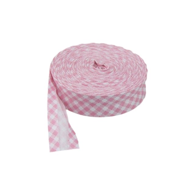 Bearachild Cinta al bies de algodón versátil y moderna para todas las necesidades de costura Cinta al bies con estampado de amplia aplicación Tela de costura y artesanía cuadros rosa