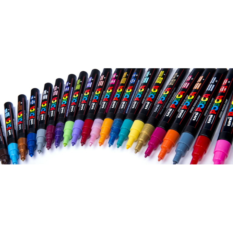 Uni Posca Marker Range - Permanent Water-Soluble Paint Pen - Matt Opaque  Colours