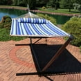 thumbnail image 4 of Sunnydaze 2-Person Quilted Polyester Spreader Bar Hammock with Stand - Catalina Beach, 4 of 8