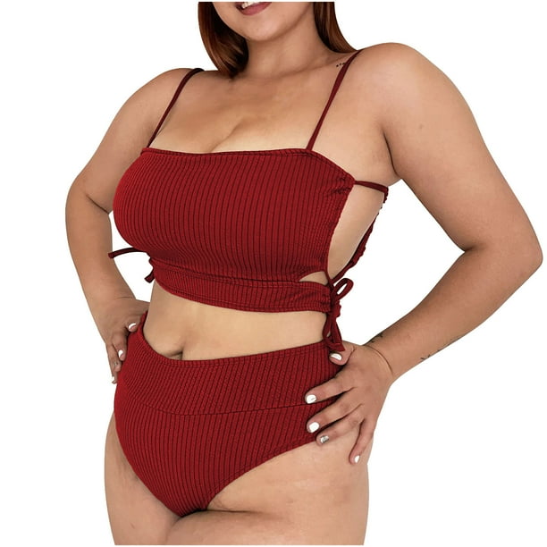 SOOMLON Women Bathing Suits Summer Two Piece Swimsuit Plus Size Bathing