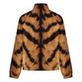 thumbnail image 6 of Jackets for Women Winter Coat Jackets Flannel Stand Collar Jacket(Tiger Stripes Beautiful Orange,Size:S-4XL), 6 of 7
