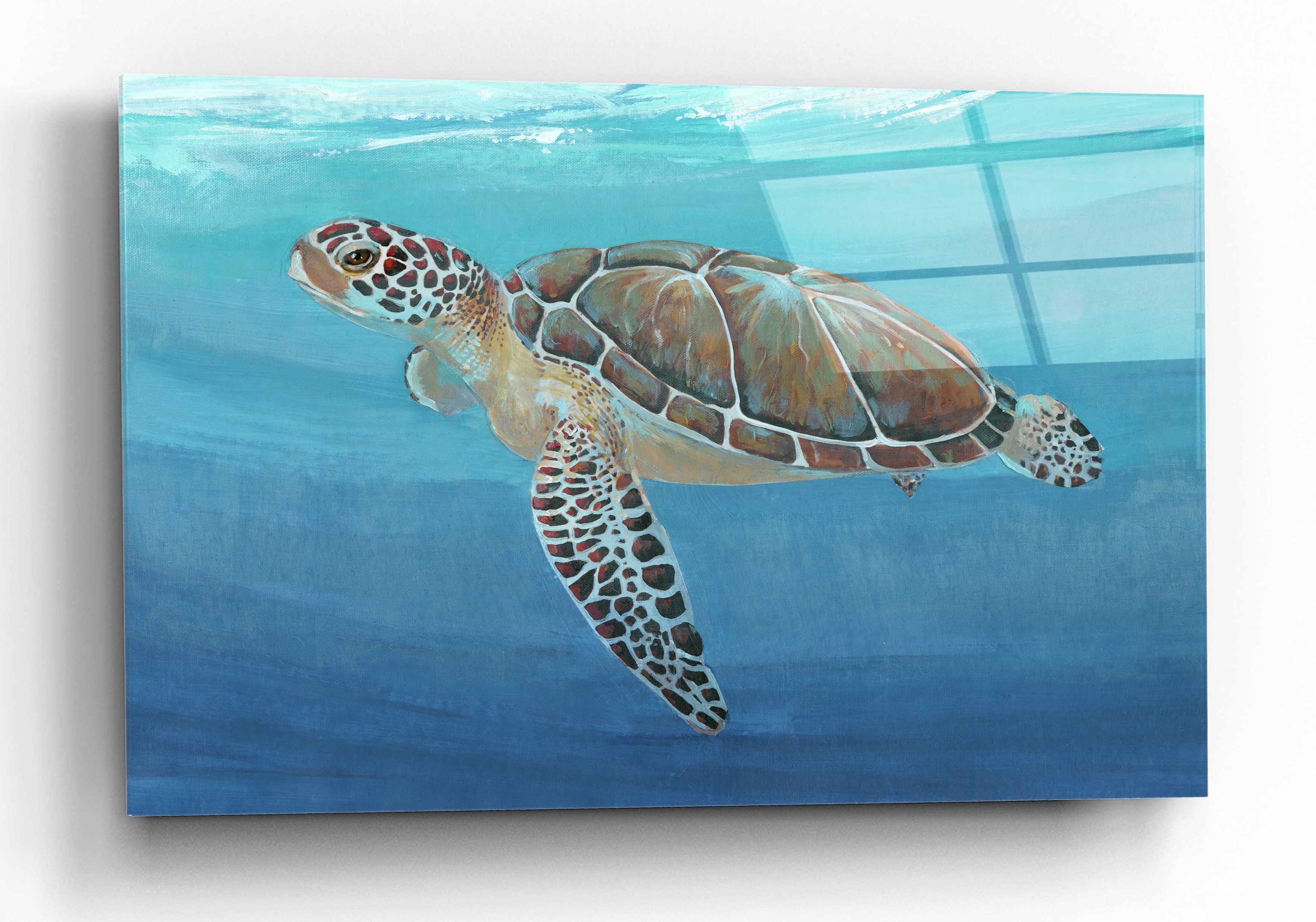 Van Gogh Glass Green Sea Turtle Wall art Suncatchers Garden Decoration