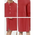 thumbnail image 5 of INSPIRE CHIC Men's Sleepshirt Banded Henley Collar  Shirt Pajamas Nightgown L Red, 5 of 5