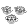 thumbnail image 1 of Stainless Steel Cooking Pot, Cooking Pot Set 3PCS Multifunctional Thick Bottom  for Home, 1 of 7