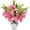 Pink, variant on HAOSHICS Artificial Flowers 8 Pieces Artificial Lilies with 3 Buds Floral Art Plant Flowers Latex Full Flower Real Touch for Home Decoration Wedding Party Office Restaurants (Orange)