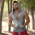 thumbnail image 2 of Men Casual Fitness Casual Double Zipper Tank Tops Sleeveless Vest Top Running Workout Tee, 2 of 5