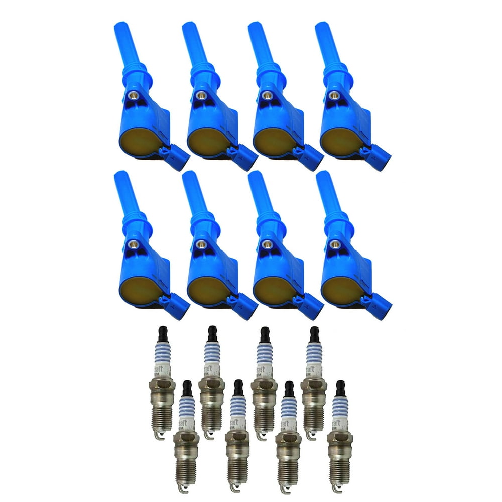 Set of 8 ISA High Performance Ignition Coils and 8 Motorcraft Spark