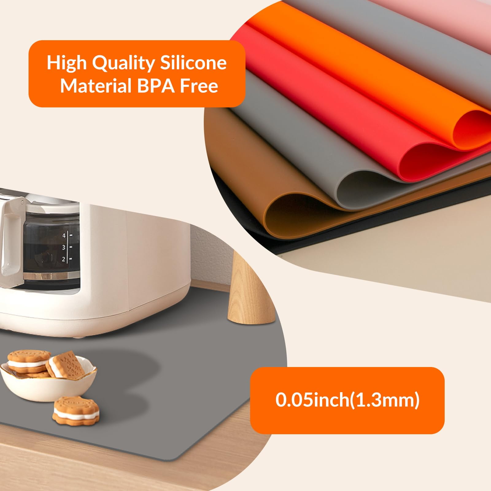 Goldeer Extra Large Silicone Countertop Protector Mat – Heat Resistant, Non-Slip Kitchen Mat for Counter, Desk, Crafts