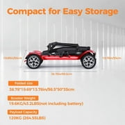 ENGWE 4 Wheel Electric Mobility Scooter for Seniors & Adults Foldable Lightweight Mobility Scooter with Removable Dual Battery 20 Miles Long Range Electric Scooter Powered Wheelchiar for Travel Blue