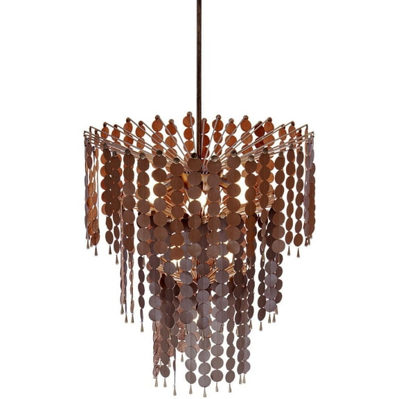 Kalco 522355 Pelt 11 Light 27" Wide Waterfall Chandelier - Pearlized Antique Brass